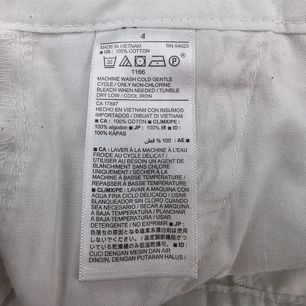 Old Navy Chino Floral Shorts 100% Cotton Womens Size 4 Beige‎ White Mid Rise
